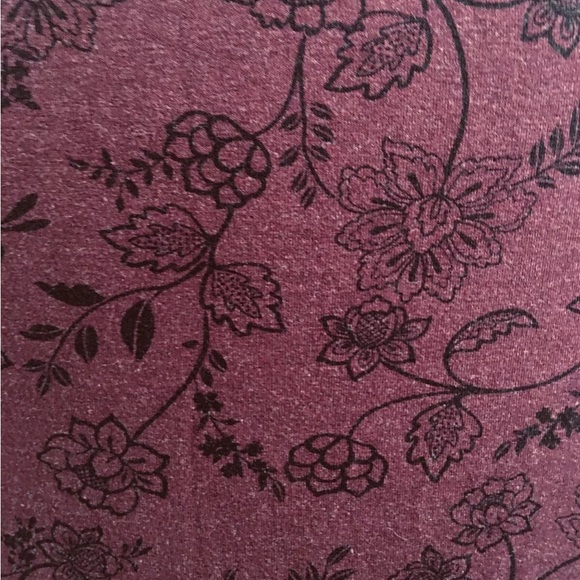 LOFT Womens Sz M Maroon Floral Print Soft Knit Sleeveless Dress - Picture 3 of 5